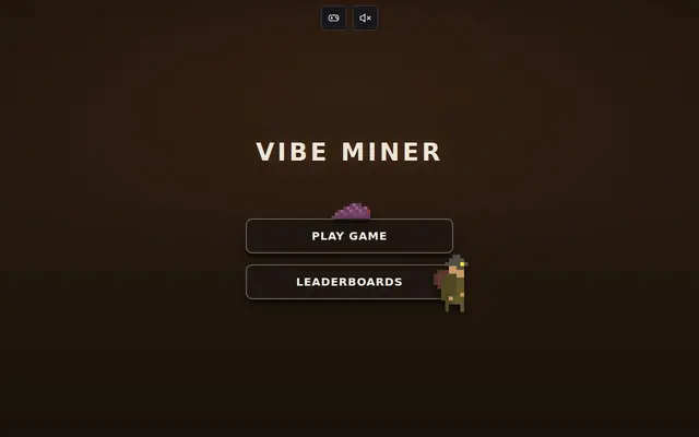 Vibe Miner — captura de tela do jogo feito com IA