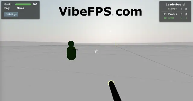 VibeFPS — captura de tela do jogo feito com IA