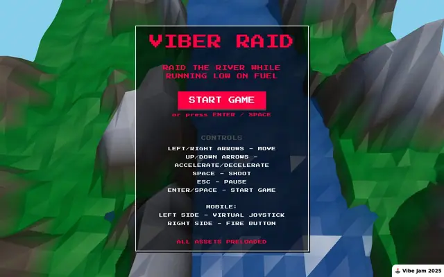 Viber Raid — capture d'écran du jeu fait avec l'IA