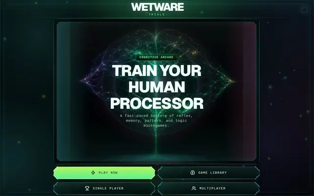 Wetware Trials — captura del juego hecho con IA