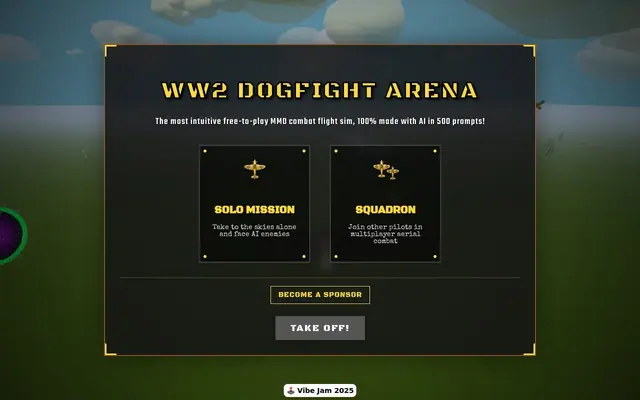 WW2 Dogfight Arena – Screenshot des KI-Spiels