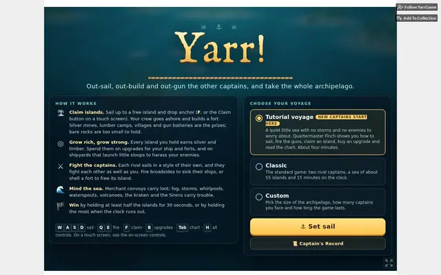 Yarr! — captura del juego hecho con IA