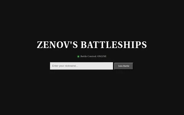 Zenov's Battleships — captura del juego hecho con IA